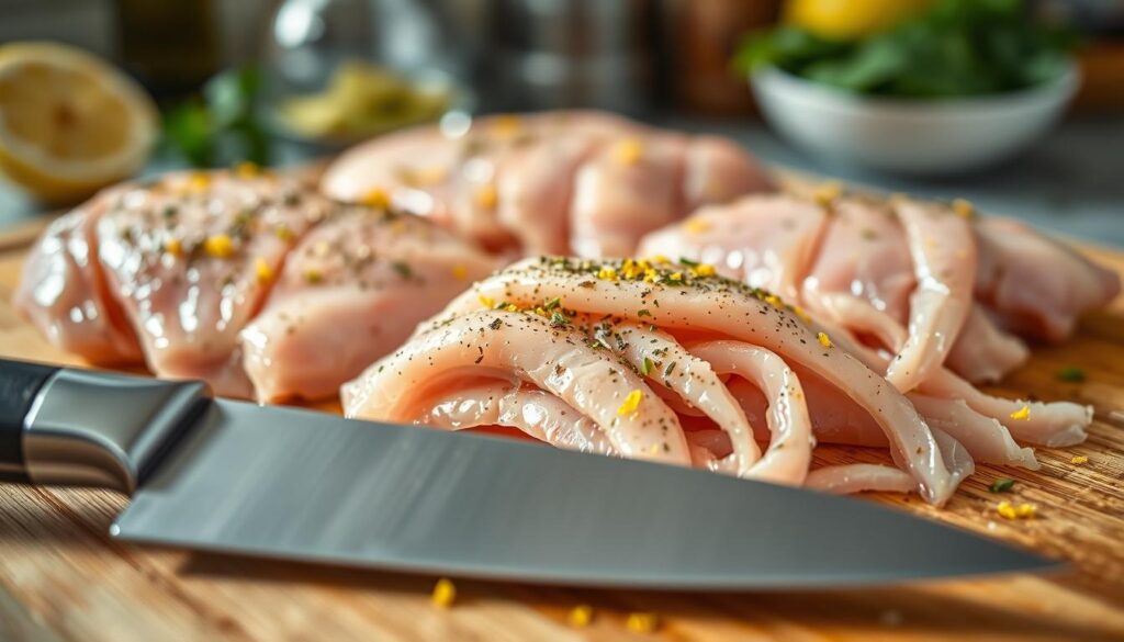 Chicken preparation for Philly sandwich Chicken preparation for Philly sandwich