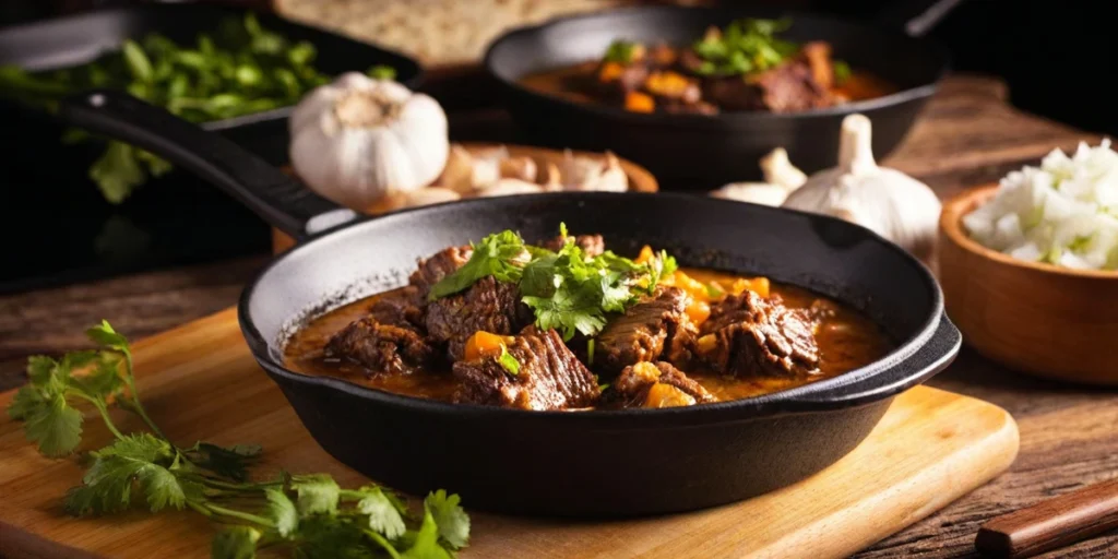 Family preparing beef recipes together