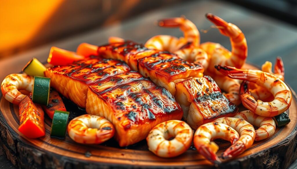 grilled salmon and shrimp grilled salmon and shrimp
