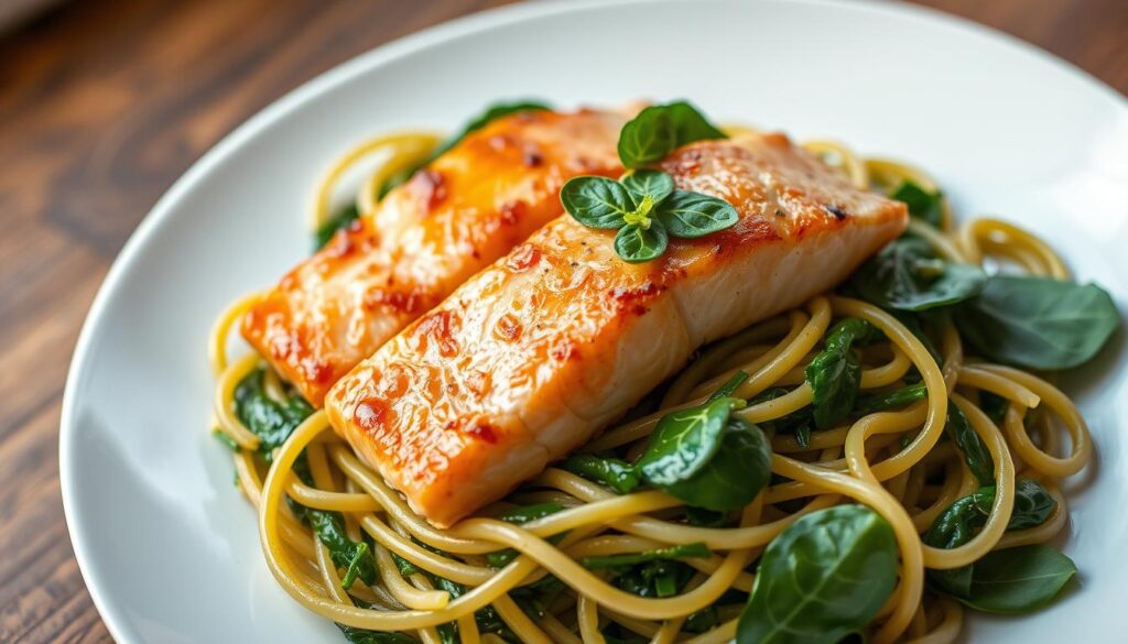 salmon spinach pasta salmon spinach pasta